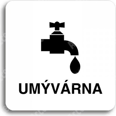 ACCEPT Piktogram umývárna - bílá tabulka - černý tisk bez rámečku