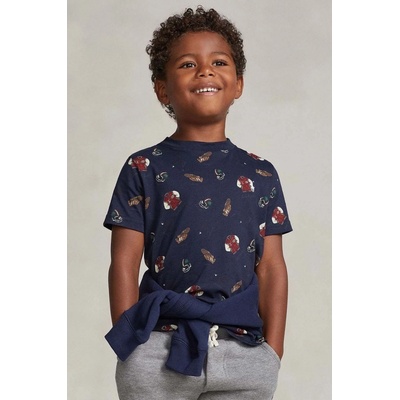 Polo Ralph Lauren detské bavlnené tričko tmavomodrá