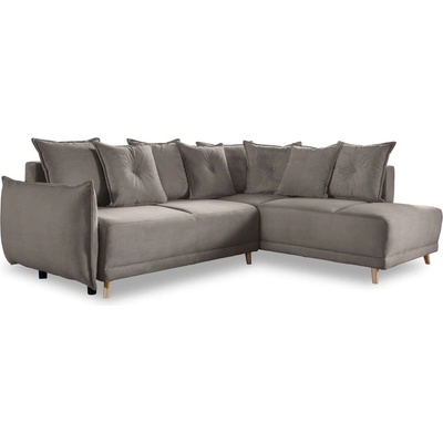 Miuform Светлокафяв велурен разтегателен диван (десен ъгъл) Lazy Lukka - Miuform (1821ON05)