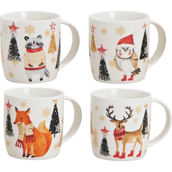 WURM Комплект порцеланови коледни чаши с животни, 300мл (1547)