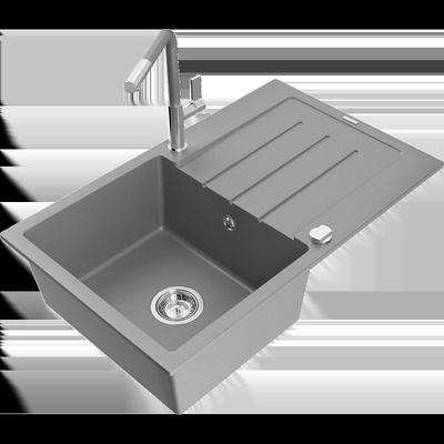Bruno гранитна мивка с една камера с отцедник и кухненски смесител (6513-71-670401-06)