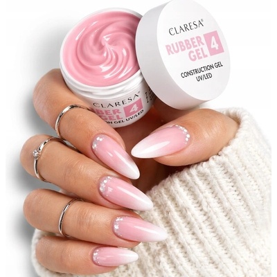 Claresa stavební gel Rubber gel pro prodlužování nehtů Uv Led malina 4 12g