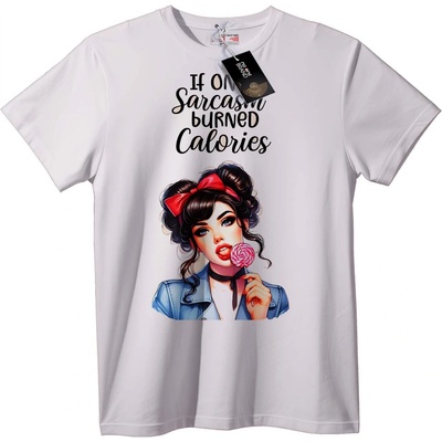 NOONEBRAND Тениска Сарказмът изгаря калории - 2XL, Black