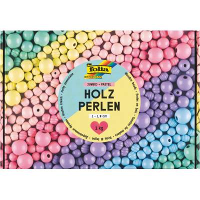 Dřevěné korálky (1 - 1,8 cm), 1kg, PASTELOVÉ