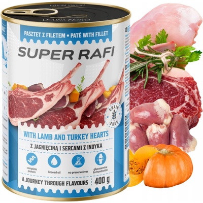 Dolina Noteci Super Rafi jahňacie srdcia morčacie 400 g