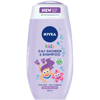 Nivea Kids Детски 2в1 душ-гел и шампоан за момичета Душ гел дамски 250ml