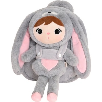 Metoo plyšový zajačik šedo ružový 30 cm