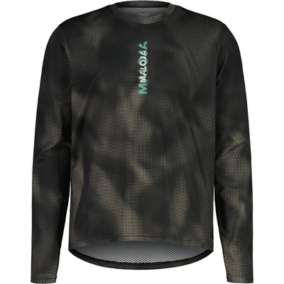 Maloja Мъжка фланелка с дълъг ръкав за колоездене Maloja AmerlingM. Cycling jersey - Deep Black Papermountains (056-4223-0112)