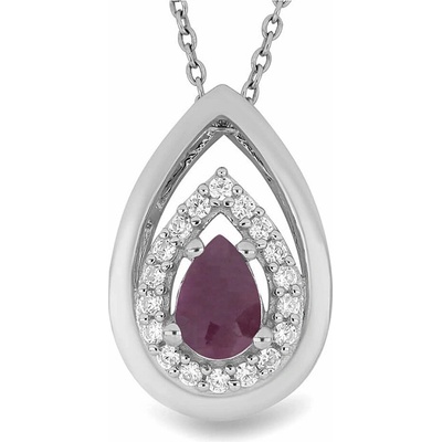 Nefertitis Přívěsek stříbrný s broušeným rubínem a zirkony 026951 RB NF45247