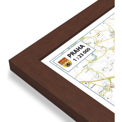 Excart Maps Praha - nástěnná mapa 160 x 120 cm Varianta: mapa v dřevěném rámu, Provedení: Pegi višeň