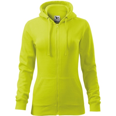MALFINI Malfini trendy zipper 411 / Дамско яке кенгуру с цип по цялата дължина и качулка - лайм xl (4116216)