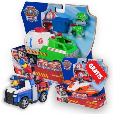 ПРОМОЦИЯ: Пес патрул Fire Rescue превозни средства Роки + Чейс + Зума Безплатно (AS_6072642_6072641_6072684)
