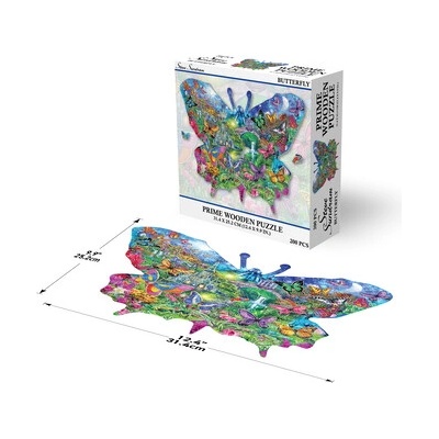 PRIME 3D drevené puzzle Motýl 200 ks