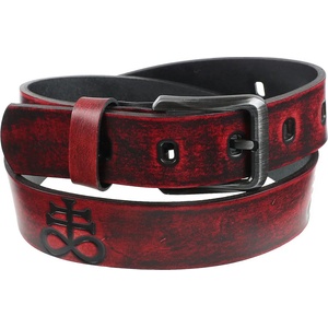 Leather & steel fashion колан Leviathan - red - LSF2 48