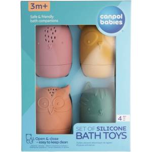 Canpol babies Силиконови играчки за баня Canpol - 4 броя (80/308C) - baby