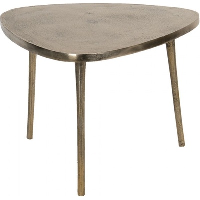 Aluminiový odkládací stolek ve zlaté barvě Asymétrique – 77x77x54 cm
