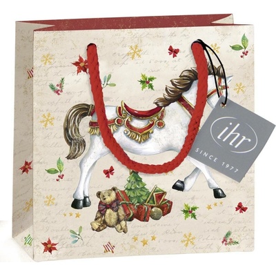 IHR FESTIVE HORSE cream papírová taška