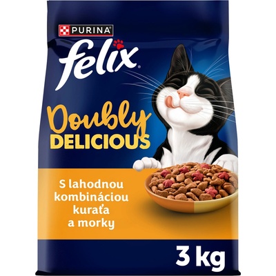 Felix Doubly Delicious kuracie a krůta 3 kg