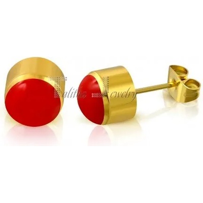 Talitha Кръгли обеци с червен център