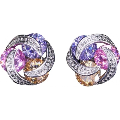 HARAHU Обици le-21694 - Сребърна / Многоцветен 2 kp21694 (le-21694)