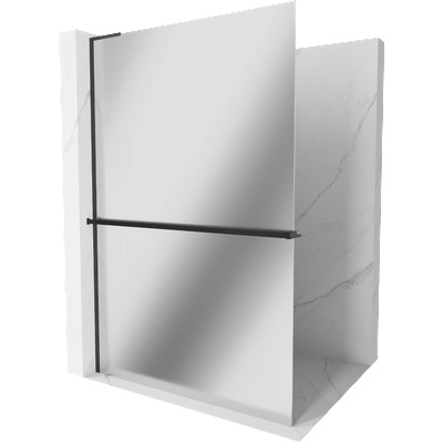 Mexen Kioto+ L душ параван с рафт Walk-in 70 x 200 см, огледален, черен - 800-070-123-70-50 (800-070-123-70-50)