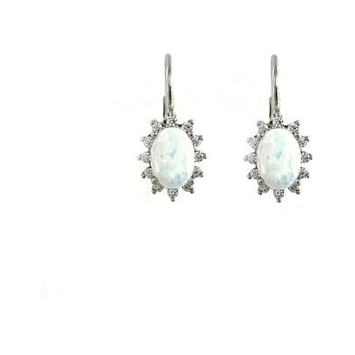 INFINITYSILVER Stříbrné náušnice CARLA 2 s bílými opály a zirkony KE247OPbp