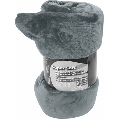 Bazyl cz Mikroflanelová deka Super Soft Světle šedá 200x230