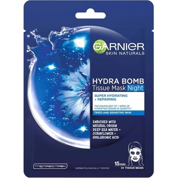 Garnier Skin Naturals Нощна лист маска за лице Hydra Bomb, 28 g