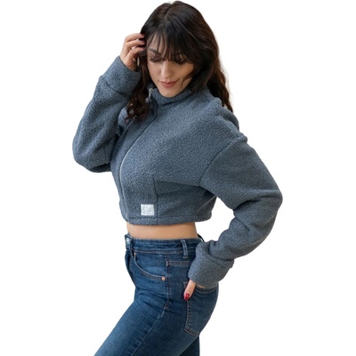 Esito dámská mikina Cropped Ema Denim blue modrá