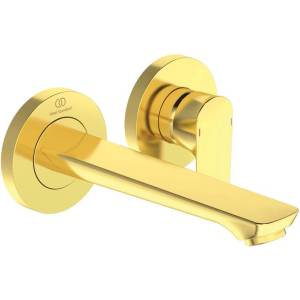 Ideal Standard Вграден смесител за мивка Ideal Standard Connect Air, чучур 19 см, златист цвят, без скрито тяло (A7029A2)