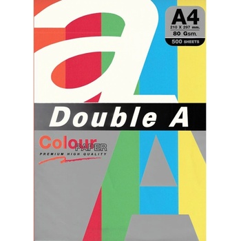 Image 1 of Double A Цветна хартия Double A асорти 5 цвята, A4, 100л, RAINBOW наситена