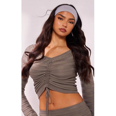Prettylittlething dámsky top zelený klasický