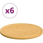 vidaXL Дъски за рязане 6 бр Ø40x1, 5 см бамбук (352779)