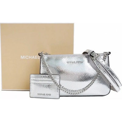 Michael Kors kabelka stříbrná a pouzdro na karty