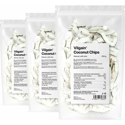 Vilgain Kokosové chipsy so šupkou Multipack 3 x 250 g