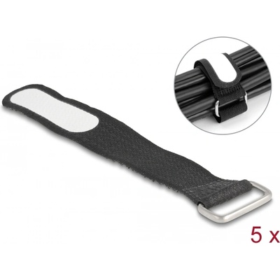 Delock Велкро кабелни връзки с кука и повърхност за етикетиране Hx 127 mm и W 20 mm 5 бр. черни