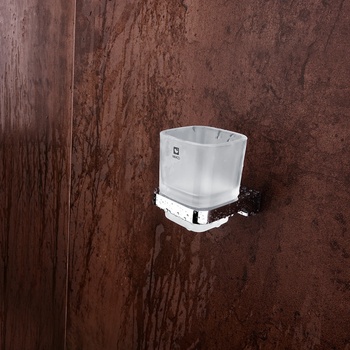 Nimco Maya Pohárik na kefy a pastu s držiakom, matné sklo/chróm MA 29058C-26