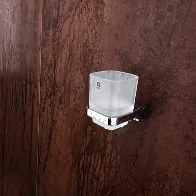 Nimco Maya Pohárik na kefy a pastu s držiakom, matné sklo/chróm MA 29058C-26