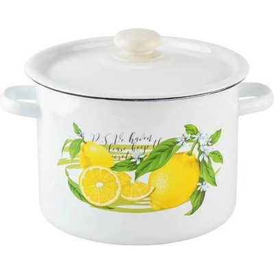 idilia 22 см (5, 5 л. ) емайлирана тенджера с метален капак idilia разцветка Лимон