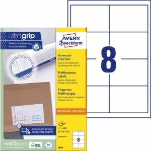 Avery Zweckform Universal labels avery zweckform permanently 97 x 67.7 mm 8 label/a4 (+)