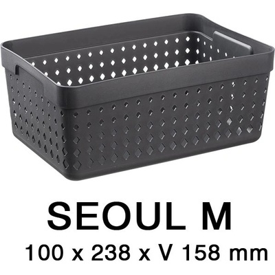 Seoul Plastový košík organizér 10 x 24 x 16 cm čierna