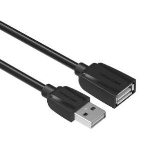 Vention USB-A 2.0/M - USB-A 2.0/F (удължител, PVC, черен), 1 м, кабел