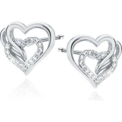 Lafira stříbrné náušnice Triple Heart Z0655