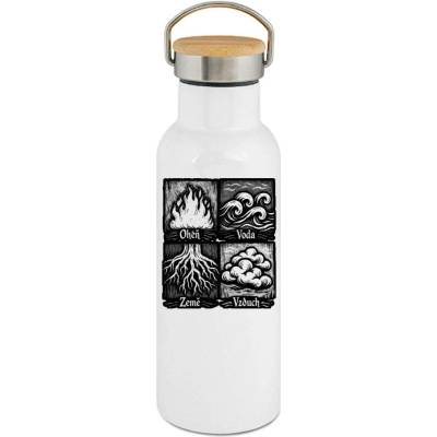 123TRIKO termoska Čtyři živly, černý tisk 500 ml vtipné