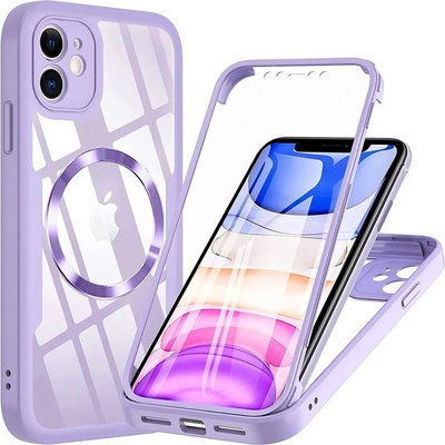 Techsuit Калъф за iPhone 11 + калъф - ColorVerse 360 MagSafe MagSafe Series - лилав