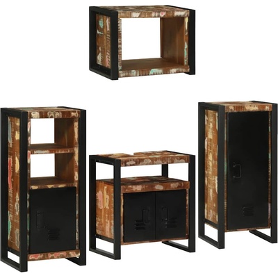 vidaXL Комплект мебели за баня 4 pcs Солидна рециклирана дървесина (3305681)