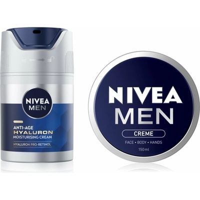 Nivea Men Hyaluron hydratačný krém proti vráskam 50 ml + Nivea Men Original krém pre mužov 150 ml kozmetická sada
