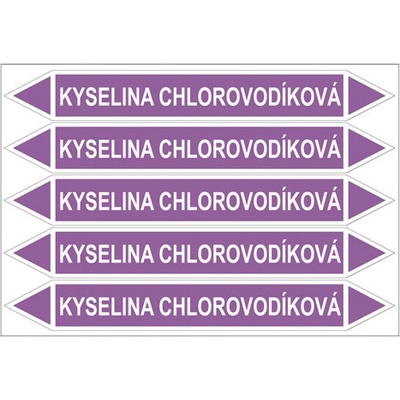 Značení potrubí, kyselina chlorovodíková PZG 007005