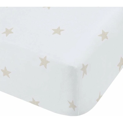 Bianca Mini Star & Stripes prostěradlo bílé béžové 90x190