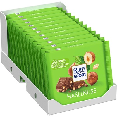 Ritter Sport Haselnuss mléčná 12 x 100 g VÝHODNÉ BALENÍ